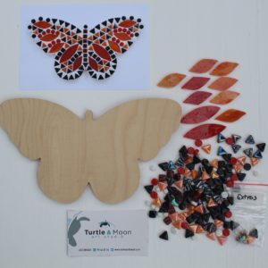 turtle and moon orange butterfly mosaic craft kit contents