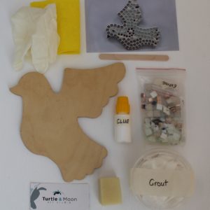 turtle and moon dove mosaic craft kit contents